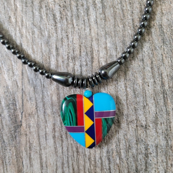 Navajo Multi Stone Necklace and Earrings Set - Picture 10 of 10